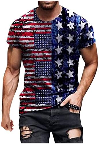 כוכבי Moxiu ופסים חולצות לגברים גרפיקה דגל אמריקאי דגל אמריקאי טי פטריוטי ארהב דגל חולצת טריקו שרוול קצר