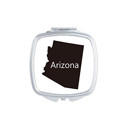אריזונה ארצות הברית של אמריקה מפת מראה נייד קומפקטי כיס איפור כפול צדדי זכוכית