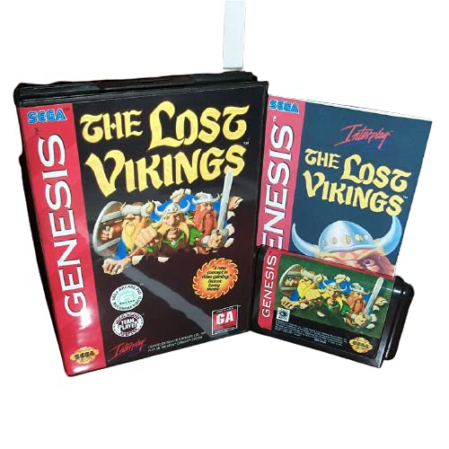 Aditi The Vikings Us Lost Cover עם קופסה ומדריך עבור Sega Megadrive Genesis Console Game Console 16 bit MD