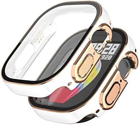 Founcy for Apple Watch Ultra 49 ממ Smartwatch מגן מסך מחשב זכוכית+מארז פגוש אביזרים מחוסמים iWatch Series Ultra 49 ממ