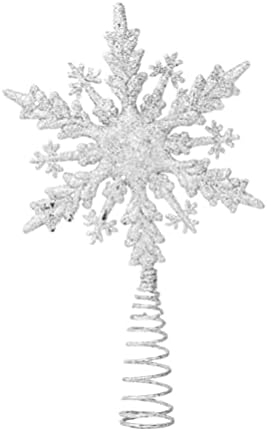 עץ פתית שלג חג המולד קישוט טופר: נצנצים קישוט כוכב עץ צמרת חג המולד לקישוטים לעץ חג המולד קישוט תלייה