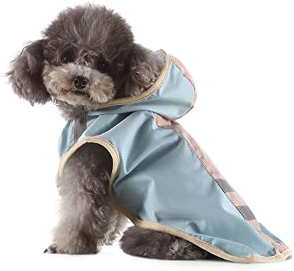 KTHZI כלב מעיל גשם מתכוונן לחיות מחמד אטום למים ובגדים אטומים לרוח ז'קט גשם קל משקל פונצ'ו לקפוצ'ונים עם רצועה רפלקטיבית