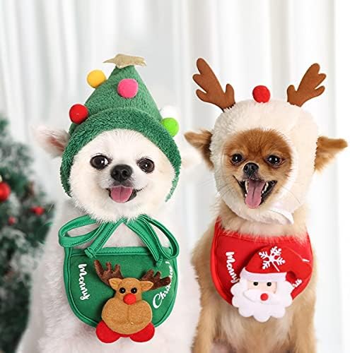 AIMONDONOW PET תלבושות חג מולד תלבושות, רוק מחמד כלבים ביקורי מגבות מתכווננים, כלב כלב חתול חג המולד כובע איבי רוטב כובע, לחתול חיית מחמד כלבים קטנים חתלתול חתול