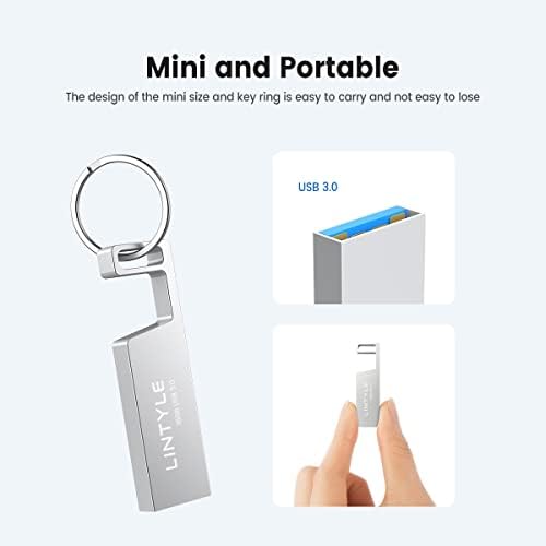 Lintyle 3 חבילה כונן הבזק USB 16 ג'יגה -בייט USB 3.0 כונן אגודל עם מחזיק מקשים, 16G כונן USB מתכת 16GB 3.0 כונן עט זיכרון כונן הבזק כונן פלאש