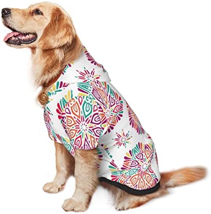 קפוצ'ון כלב גדול הודי-חלל-פייזלי-רופאית סוודר בגדי חיות מחמד עם מעיל תלבושת חתולים רכים גדול