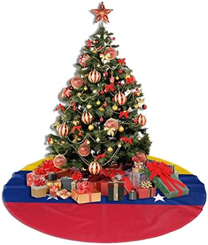 חצאית עץ חג המולד, 30-48 אינץ 'מחצלת עץ דגל ונצואלה לקישוט חג המולד קישוט
