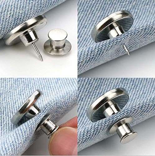 6 הגדר כפתור מיידי של התאמה מושלמת, כפתור ג'ינס מתכוונן, כפתור מתכת מוסיף או מפחית סנטימטר לכל המותניים במכנסיים תוך שניות