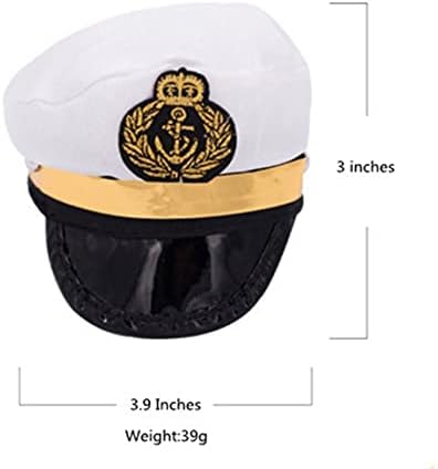הכובע של קפטן חיות המחמד של דזריג 'מלחים קפטן ים קפטן לבן קפטן, תלבושת למסיבת ליל כל הקדושים מתכווננת אבזרי צילום לאביזרי חיות מחמד חתלתול גור חיות מחמד