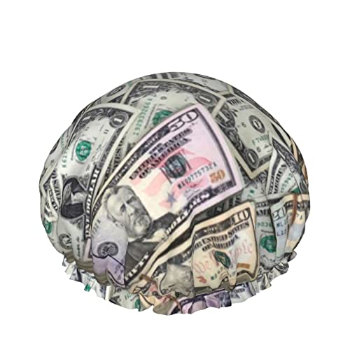 נשים לשימוש חוזר נמתח חוף שיער כובע כסף כסף דפוס מזומן שכבות כפול