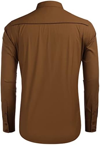 חולצות מערביות של קואופנדי גברים שרוול ארוך שרוול רזה כושר רקמה קאובוי כפתור מזדמן למטה