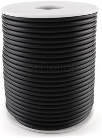 צינורות גומי שחור חלול שחור - 150 רגל - חוט צינור בקוטר 3 ממ - 3/32 OD x 1/32 מזהה