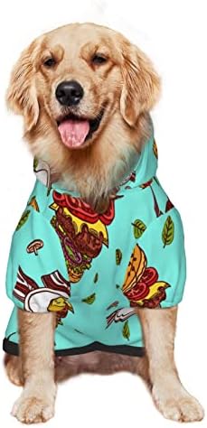קפוצ'ון גדול של כלבים טעים-המבורגר-בייקון-ביצית סוודר בגדי חיות מחמד עם מעיל תלבושת חתולים רכים קטן