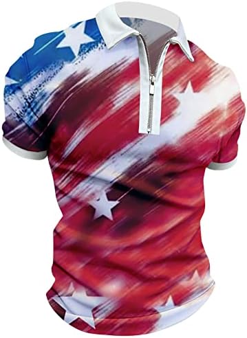 BMISEGM Summer Mens T חולצות T דגל אמריקאי חולצה פטריוטית לגברים 4 ביולי שרירים דחו חולצות צווארון קיץ