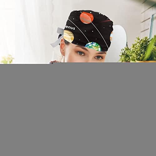 רטרו וינטג 'כפרי מופשט אמנות מתכווננת כובע עבודה עם כפתורים כובע אחורי סרט אלסטי לנשים