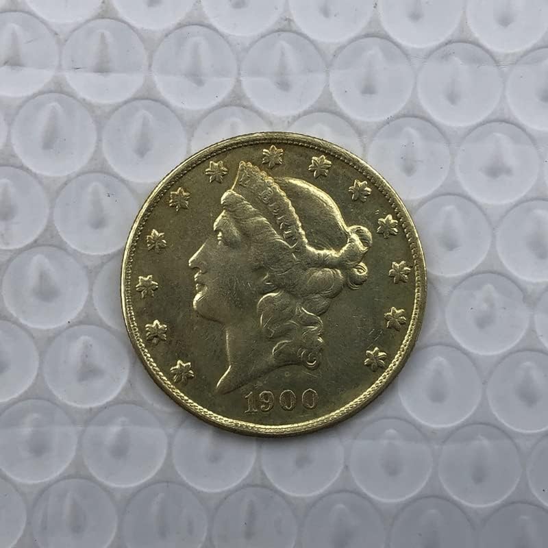 גרסת 1900 אמריקאית 20 מטבעות זהב פליז עתיק מטבע זיכרון זרים מטבע 34 ממ