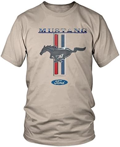 לוגו פורד מוסטנג של אמדסקו לגברים, חולצת טריקו לעיצוב פורד מורשה רשמית