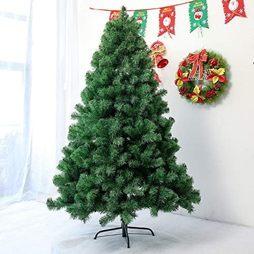 עץ חג המולד של ZPEE מלאכותי PVC, קישוט חג המולד עם מתכת מעמד קל להרכיב עץ חשוף מנותק-1.8 מ '