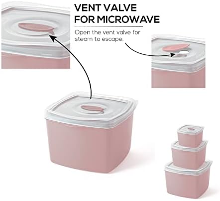 פלסווייל-מיכלי פלסטיק לאחסון מזון עם שסתום אוורור-מיקרוגל, מקפיא ומדיח כלים-הגדר 6 חלקים-ללא תשלום