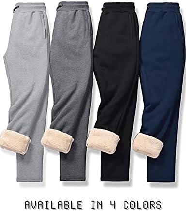 מכנסי פליס חורפין של Magcomsen גברים מרופדים מכנסי טרנינג מרופדים מכנסיים ספורטיביים חמים מכנסיים ספורט מכנסיים