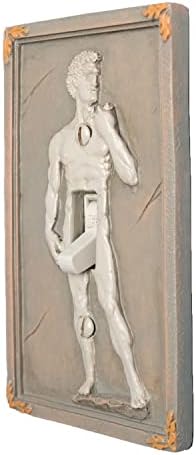עיצוב בלה האוס של מיכלאנג'לו, דייוויד 3D, מכסה מתג אור מפוסל - כיסוי צלחת מתג קיר יחיד במתג קיר יחיד - פסל של דייוויד מיכלאנג'לו קיר קיר ביתי עיצוב