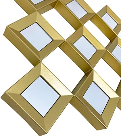 גומייז חמוד קיר מראה עם יהלום בצורת סט של 3 מיני קיר תלוי מראה בוהו בית תפאורה עבור דירה סלון חדר שינה & מגבר; אמבטיה רעיונות זהב,
