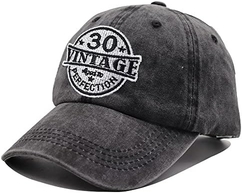 בציר 30 בני לשלמות כובע, מתכוונן רקום לשטוף כותנה יום הולדת 30 בייסבול כובע