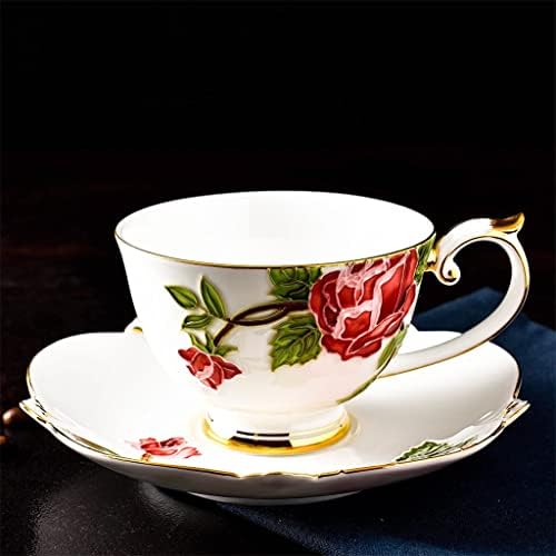 סט FGuikz 15 pc, סט כוס סיר קפה פרח חרסינה מפורצלן, צלחת עיצוב כתר, סט כוס ארמון, מסיבת תה וינטג '