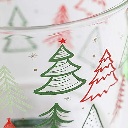 488 מיליליטר עץ חג המולד זכוכית ספל גדול קיבולת חלב כוס תה כוס מיץ ארוחת בוקר כוס אריזת מתנה 488 מיליליטר