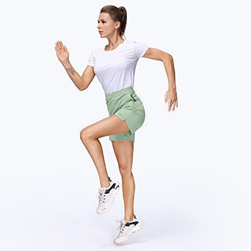 Diphi Lili לנשים מהירות מהירה של מכנסי טיול רגליים קצרים קלים עם כיס רוכסן upf 50+ לקמפינג, נסיעות ואימון 5