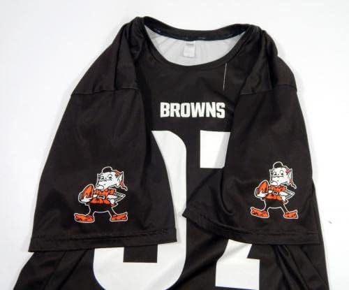 קליבלנד בראונס 97 משחק נעשה שימוש בראון אימון חולצת אימון ג'רזי 2XL DP45243 - משחק NFL לא חתום משומש גופיות