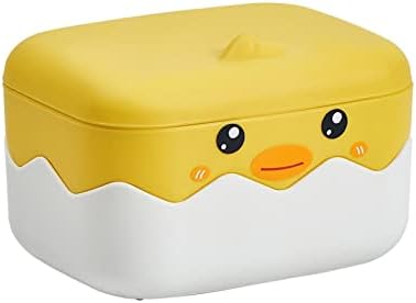 קופסת סבון Prismparts - קופסת סבון עם מכסה - קופסת סבון כפולה - נסיעות ניידות 13 * 10.5 * 8 צהוב