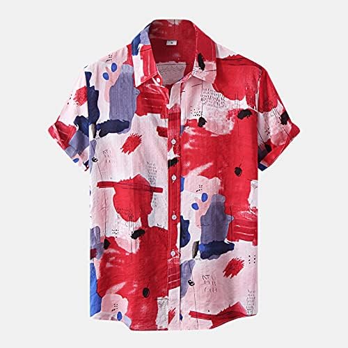 חולצות בהוואי גברים חולצה מודפסת שרוול קצר