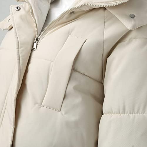 מעיל מעיל קצר מעיל נשים טהור כפתור כפתור מעלה עם ברדס ומעילי בועות בגדי חורף לנשים
