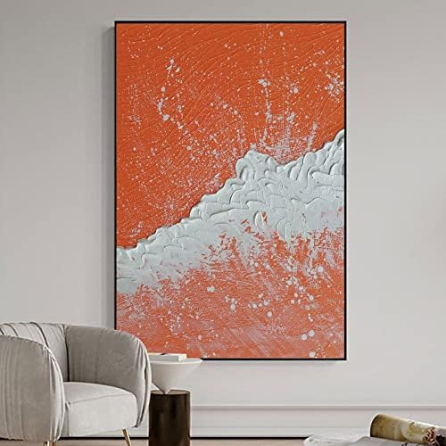 ציור שמן מרקם ביד-סלון מינימליסטי מודרני אנכי מודרני ציור דקורטיבי פשוט גל אוקיינוס ​​תקציר תקציר ציור מרפסת תלת מימדית, לא ממוסגר, 90 x 140 סמ (36 x56