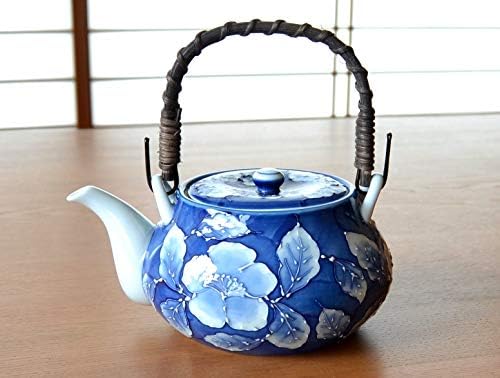 סט תה יפני מסורתי מיוצר ביפן אריטה אימארי וואר קרמיקה 6 יח 'חרסינה 1 סיר תה מחשב ו -5 יח' כוסות מכוסות לתה ירוק קיו בוטן