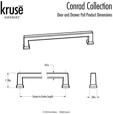חומרת Kruse 30636 - דלת Conrad ומשיכת מגירות - 3in מרכז למרכז, שמפניה ברונזה