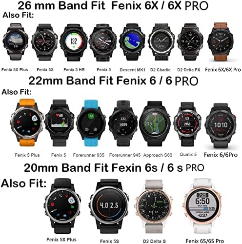 DFAMIN 20 ממ סיליקון מהיר שחרור מהיר רצועת שעון לרצועת Garmin Fenix ​​7S 6S Pro Watch EasyFit Strap Band Strap for Fenix ​​5S 5S Plus Watch