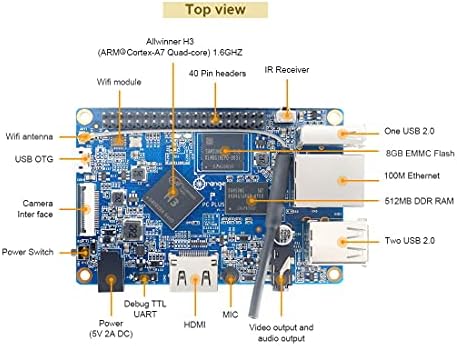 1 PCS Orange Pi PC H3 Quad Core 1GB DDR3 מפתח מפתח PCB תמיכה ברטרופי רטרופי מערכת רטרופי בחינם ניתן לספק באמצעות אביזר דואל