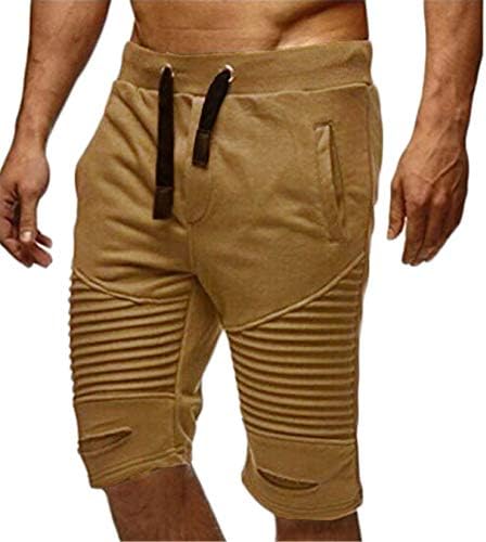 גברים כושר אימון מכנסיים הרמת משקולות כריעה מכנסיים אימון פיתוח גוף אצן קצר מכנסיים עם כיס