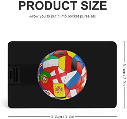 כדורגל כדורגל עם אירופה דגלים בכרטיס בנק אשראי USB פלאש כונן זיכרון נייד כונן אחסון מפתח כונן 32 גרם
