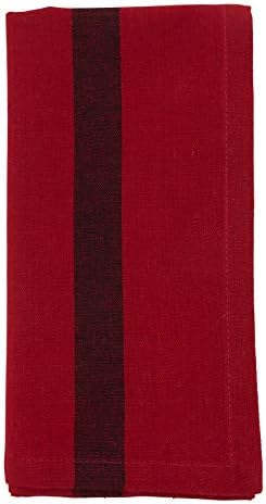 סגנון חיים של סרו אוסף Alcott Collection מפיות שולחן עיצוב מוטות, 20 , אדום