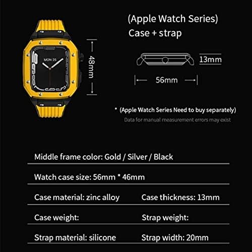 CNHKAU סגסוגת שעון רצועת רצועת להקת Apple Watch Series 7 45 ממ שינוי Mod Kit Watch Strap