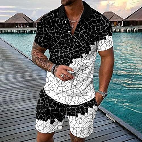 קיץ חולצות לגברים גברים של מהיר יבש 3 ד קצר שרוול חליפת מכנסיים קצרים חוף טרופי הוואי גברים טוקסידו