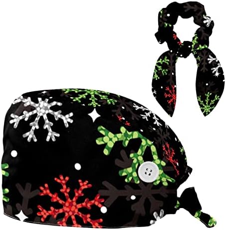 כובע עבודה מתכוונן עם כפתור, רצועת זיעה של כובע עבודה, כובעי בופנט של בית חג המולד בחורף עם שיער קשת משובש