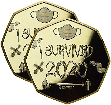 שרדתי 2020 מטבעות זיכרון מטבעות מטבעות דפוס דו-צדדי כסף 2020 מזכרות אספנות מטבעות דקורטיביות מתנת מלאכה לחברים אספני משפחה)