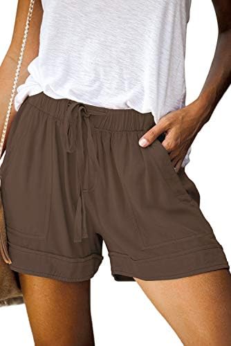 מכנסי קיץ של KISSMODA מכנסי קיץ נמר/CAMO/הדפס מוצק/פרחוני מותניים אלסטיים מכנסיים מזדמנים מכנסיים