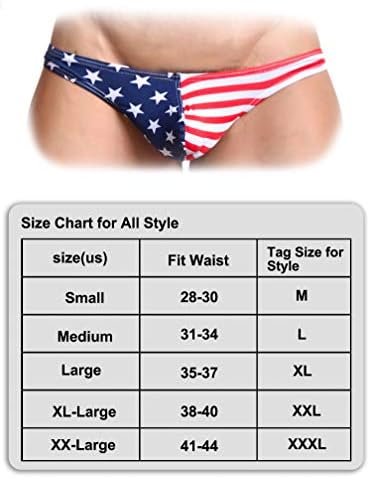 Evankin's Men's USA אמריקאי דגל חוטיני G-String תחתונים סקסיים