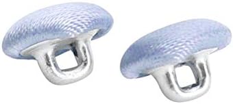 Feeshow 20 חבילה 10 ממ כפתורים מכוסים סאטן מכוסה כפתורי כלה של שוק מתכת לחליפות טוקסידו DIY פרויקט תפירה שמיים כחולים בגודל אחד
