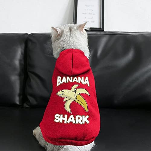 כריש בננה בהתאמה אישית קפוצ'ונים לכלבים מחמד בגדים רכים נעימים כלבים סוודרים מחמד נושמים עם כובע m
