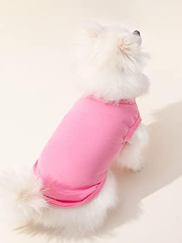 חולצת כלבים של Qwinee אפוד כלב טנק גופית כלב חתול כלב בחולצות טי בסיסי בגדים לכלבים בינוניים קטנים חתלתול חתלתול פינק L